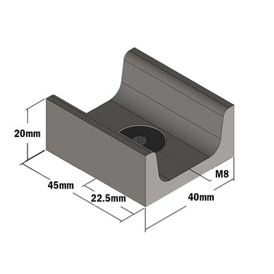 55-070-0 MODULAR SOLUTIONS DOOR PART U-BAR FOR SLIDING DOOR